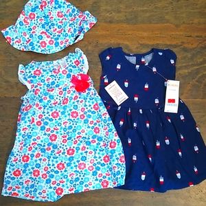 Baby dresses and hat bundle size 6-12
